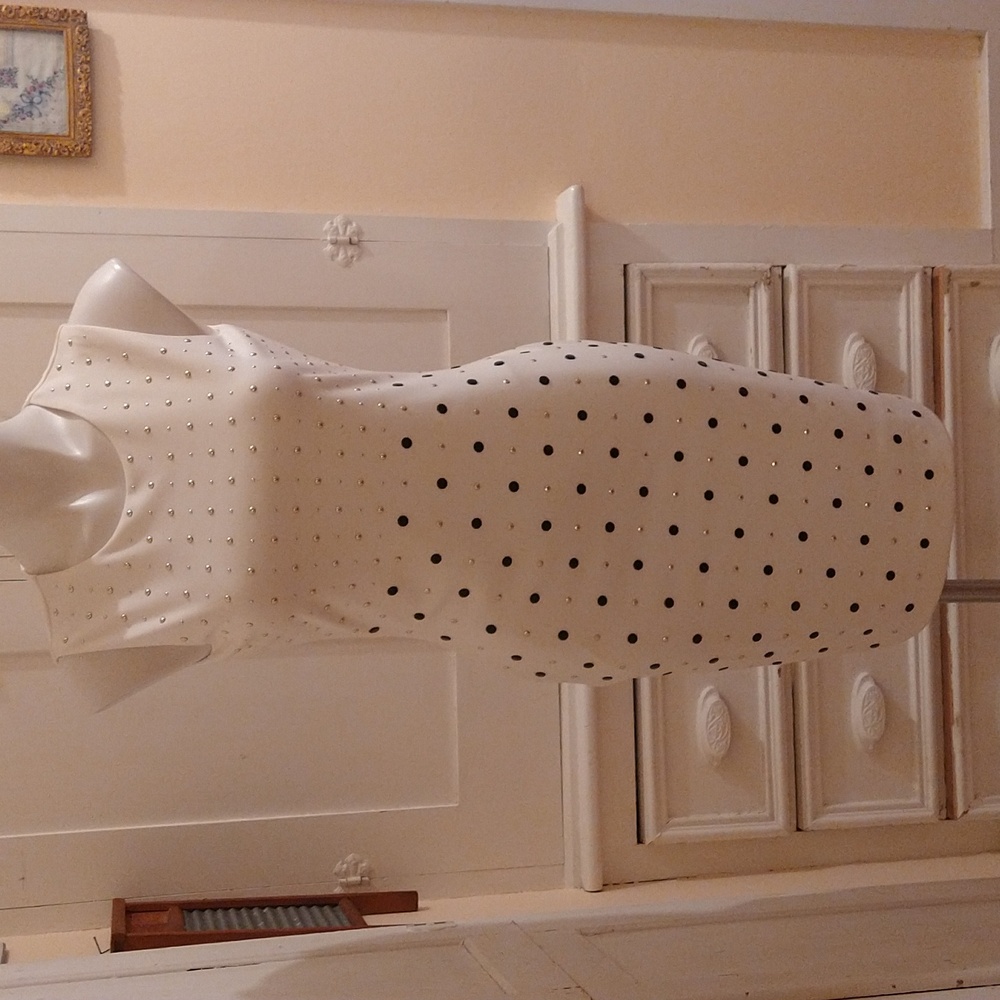 Calvin Klein white embellished stretch knit dress Sz 2 🎁